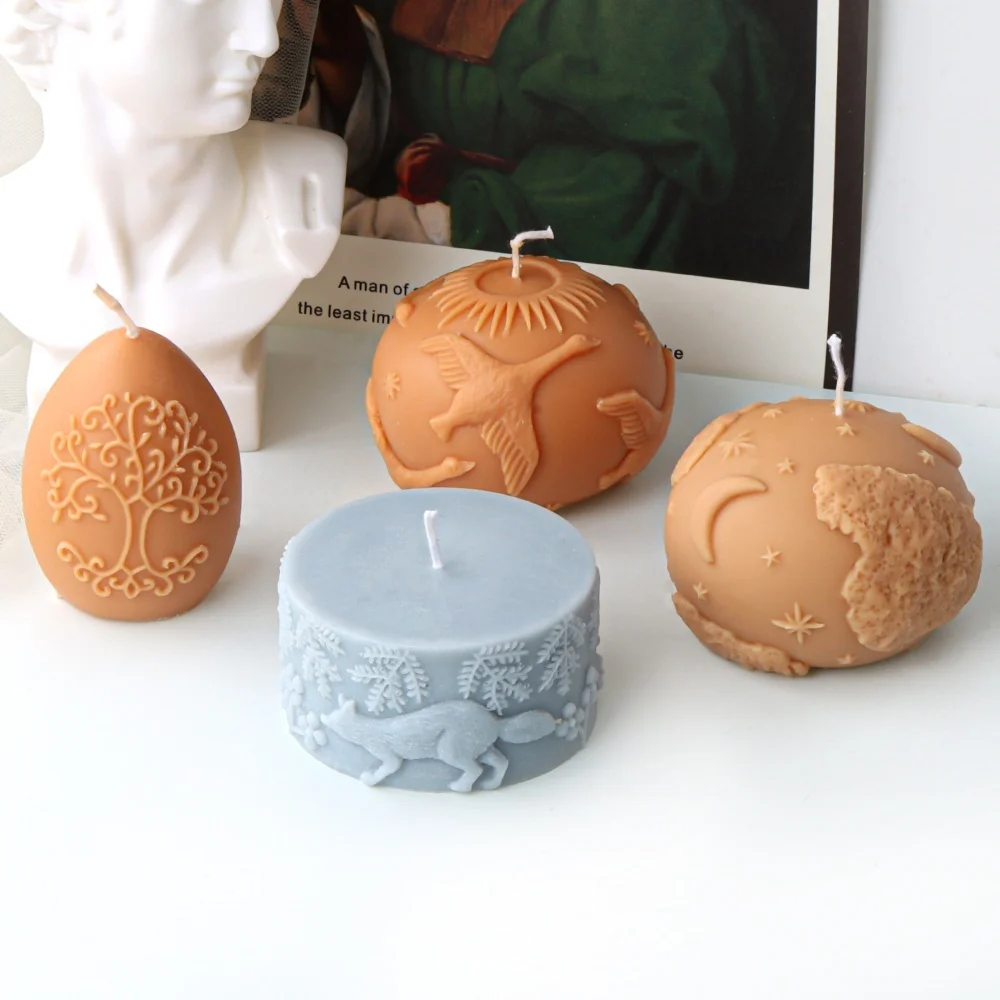 

Переплетенная ветка дерева, силиконовая форма для свечей в форме яйца, лиса, снежинка, цилиндр, смоляная форма для глиняного ремесла, декор для рабочего стола