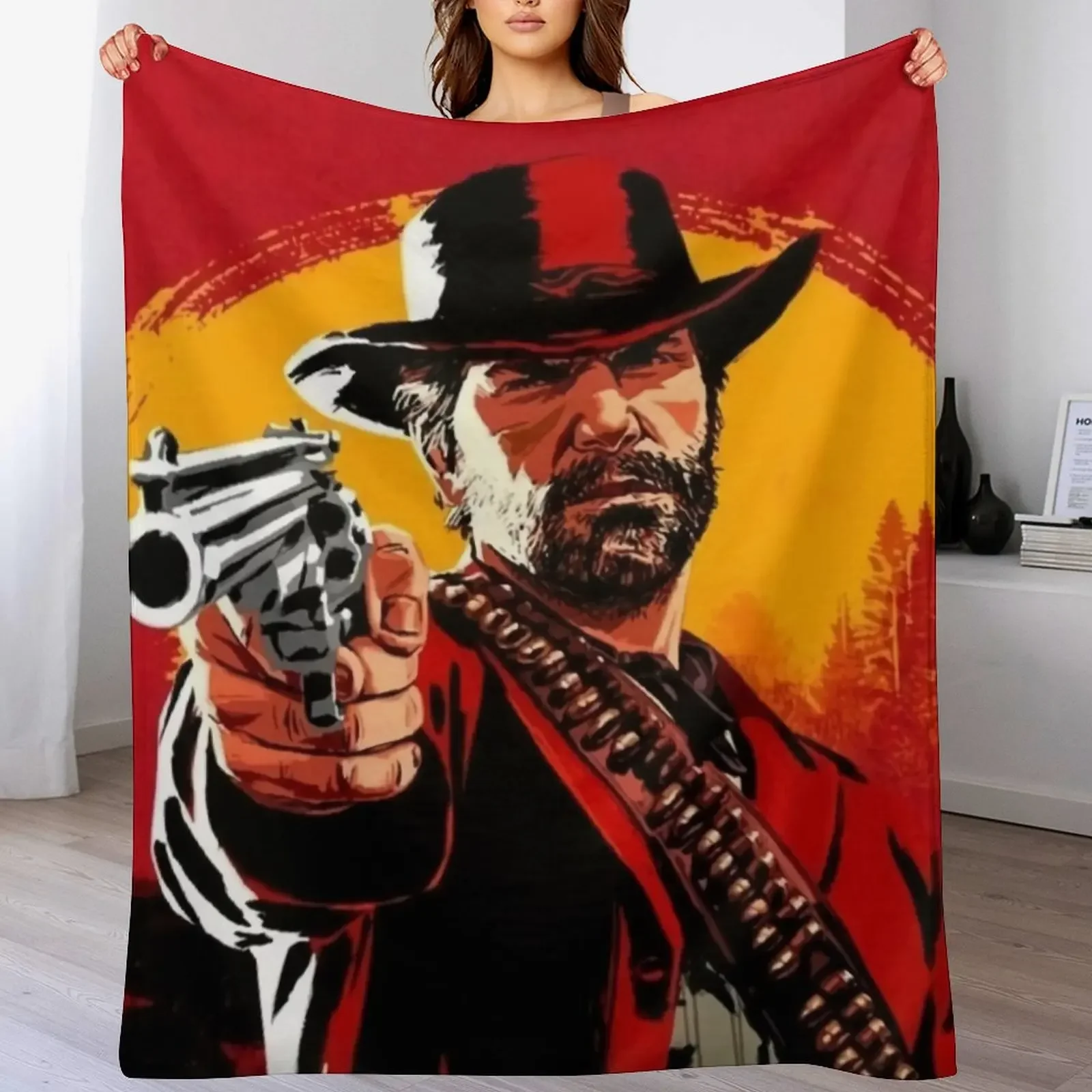 

cool art works of rdr 1 and 2 online game Throw Blanket Shaggy wednesday Decorative Sofa Nap Blankets