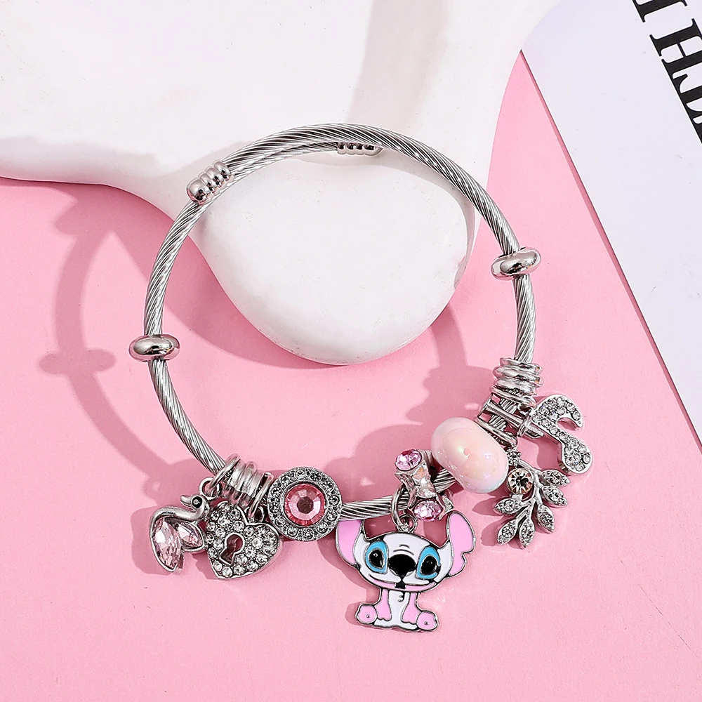 ديزني غرزة الحب القلب سوان الموسيقى ملاحظة حجر الراين سوار لطيف مطرز مجوهرات أنيمي المشجعين هدايا عيد الميلاد #5