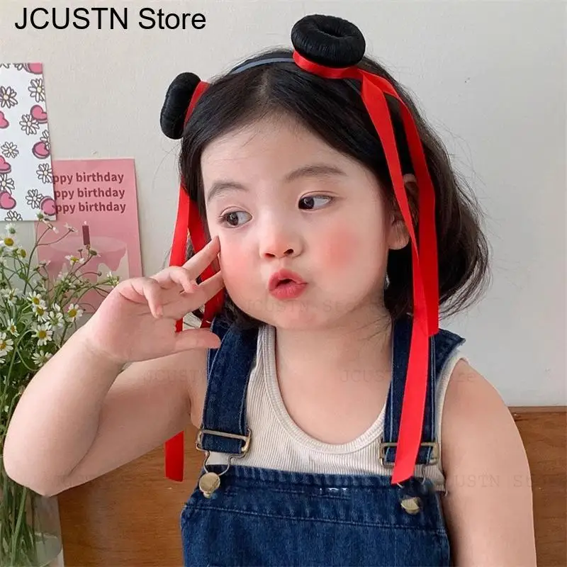 애니메이션 Nezha 사랑스러운 헤어 액세서리 Nezha 영감을받은 머리띠 어린이 아기 할로윈 공연 모자를 쓰고 있죠 귀여운 머리띠