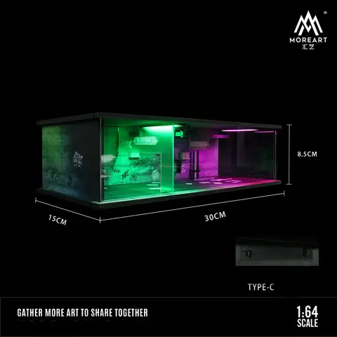 Bilgaragemodell 1:64 Skala Diorama Bilgaragemodell med LED-lampor Parkeringsplatser Stad DIY Modellset Samling Presentpresenter 10 best sales diorama parkeringsplats - №2