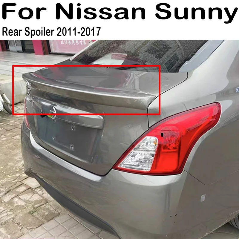 

For NISSAN Versa Spoiler 2011-2016 Sunny spoiler High Quality ABS Material Car Rear Wing Primer Color Rear Spoiler