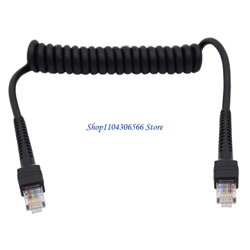 02DD Spring Coiled RJ45 Ethernet Cord Cat6 Standard 8 Strands Fast Speed LAN Cable for Office and Home Use