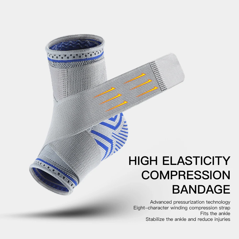 Knitted Bandage Basketball Fitness Ankle Socks Sport Riding Anti-Skid Silicone Ankle Protector