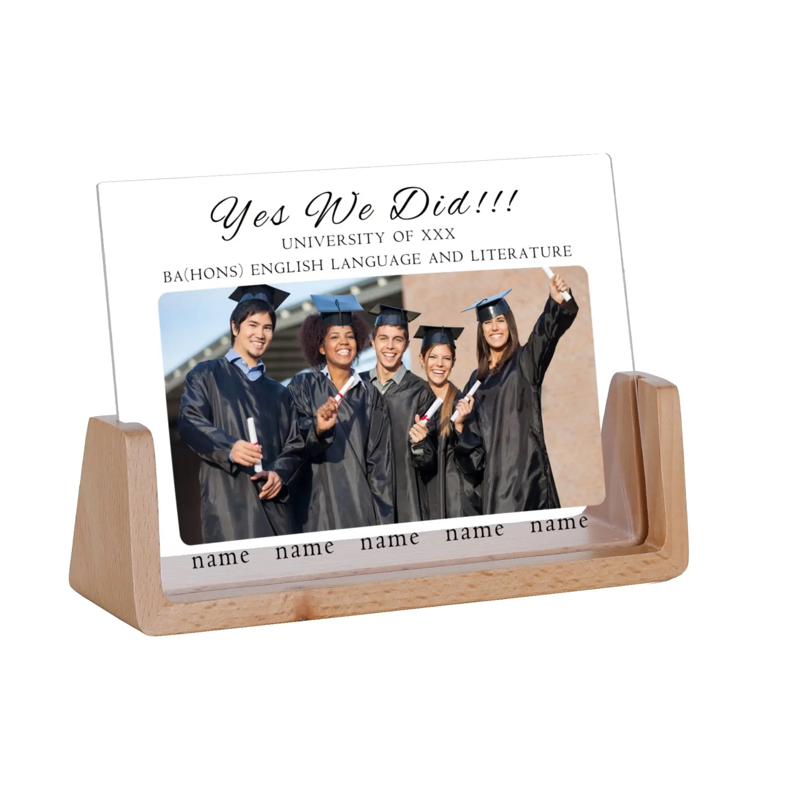 Acrylic Photo Frame DIY Decorative Painting Customized Wood Picture Frame Personalized Graduation Gifts for Friend Couple Family