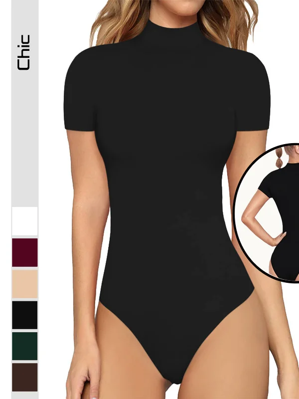 

Облегающий комбинезон с высоким воротником и цветовыми блоками, уличный стиль, с высокой талией, короткие брюки, из полиэстера, прямой крой, тонкий, стандартный размер