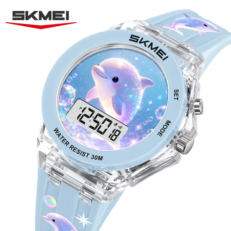 Reloj SKMEI 2646 para Niños, Nuevo Diseño de Dibujos Animados, Reloj Infantil para Niña y Niño, Serie Infantil, Electrónico, Luminoso, con Temporizador, Colorido