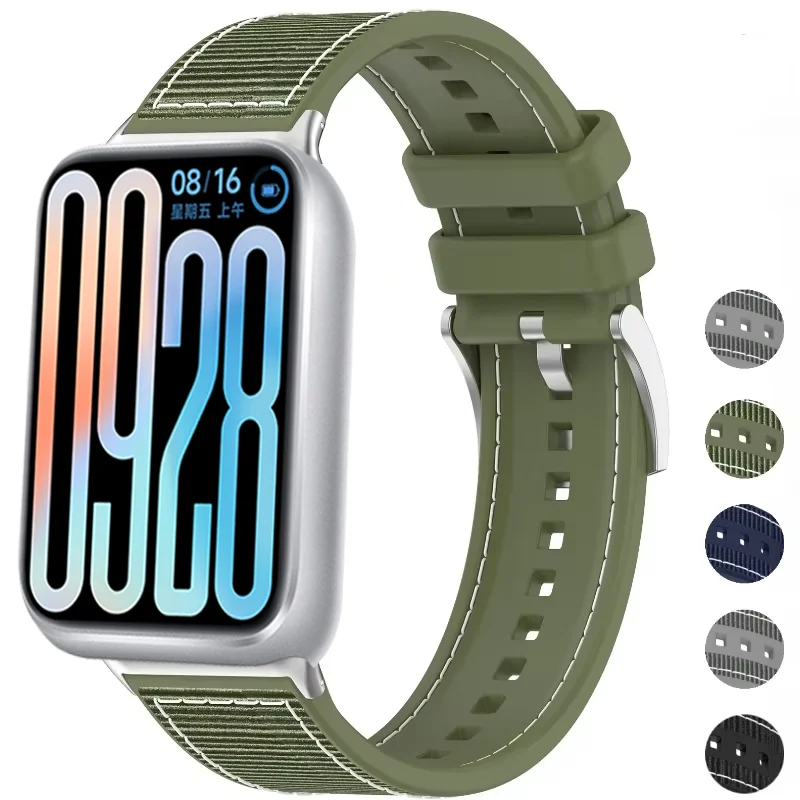 Silicone e Strap Nylon Trançado para Redmi Watch 4, Pulseira Desportiva, Pulseira para Xiaomi Mi Band 8 Pro, Acessórios de Substituição Correa