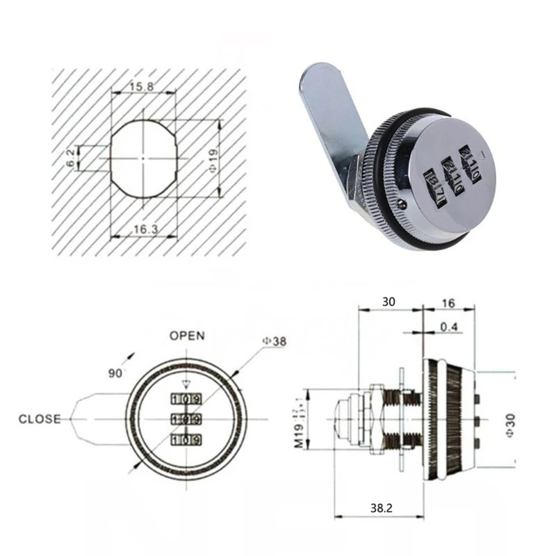 E5BE Zink-legierung Schublade Schlösser Mechanische Code Lock Kombination Schrank Lock Sicherheit Möbel Schlösser für Büro, Zu Hause