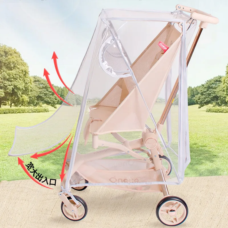 درع المطر بجيب لعربة الأطفال - معطف واق من المطر لعربة الأطفال مقاوم للرياح والغبار، درع طقس متعدد الوظائف للنزهات للأطفال الصغار #4
