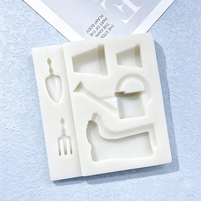 Gießkanne Blumentopf Spaten Silikon Zuckerform Harzwerkzeuge Cupcake Backform Fondant Kuchendekorationswerkzeuge – Detail 5