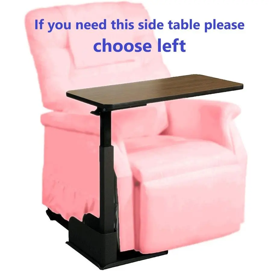 Home Adjustable Left Side Bedside Table Overbed Tray