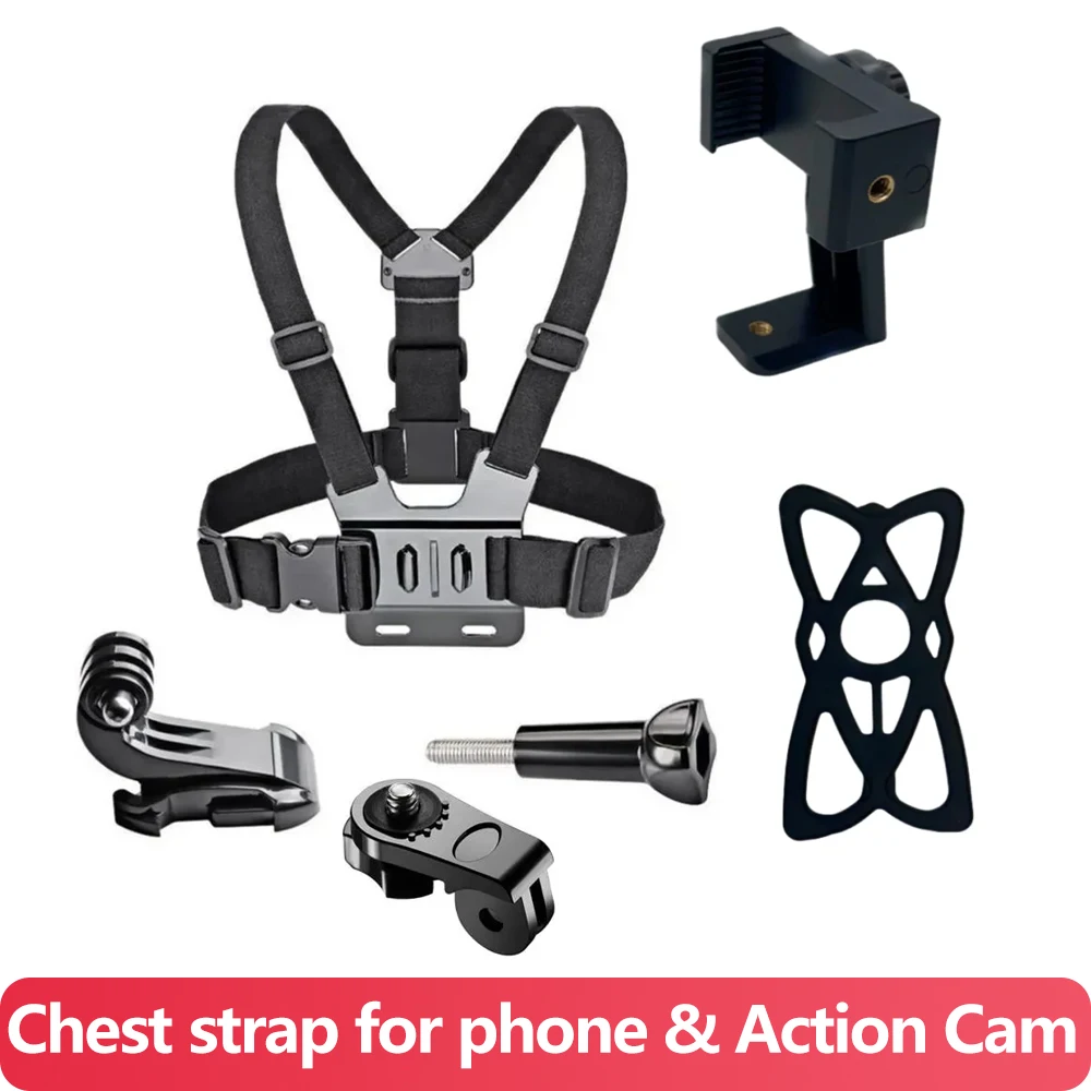 Chest Strap Rotate Phone Mount for iphone Smart Phone Belt Body Harness Holder for Gopro Hero 12 11 10 9 Insta360 X3 Dji Camera