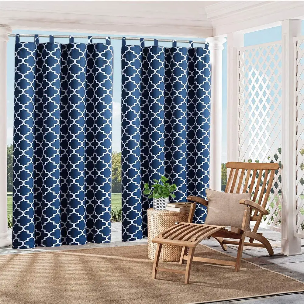 

50 in. x 108 in. Outdoor Curtain for Patio UV Ray Protected Waterproof Anti-fading and Moistureproof,Mazarine,1 Panel