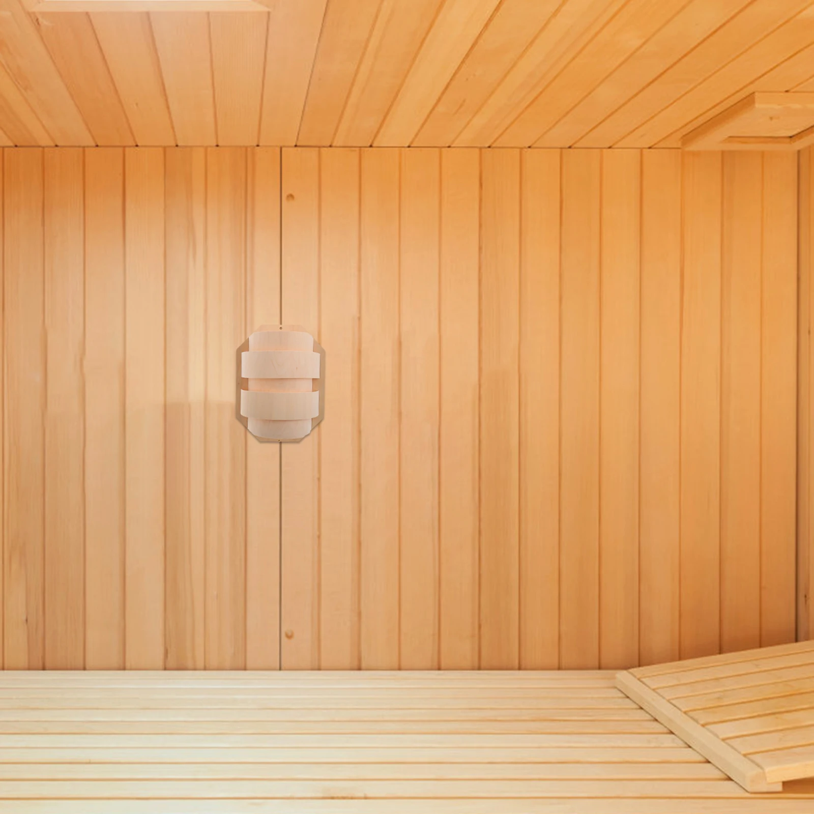 

Delicate Wooden Sauna Light Cover Accessory Lightweight Design Easy to Clean Unique Decorative Effect Soft Relaxing Light Simple