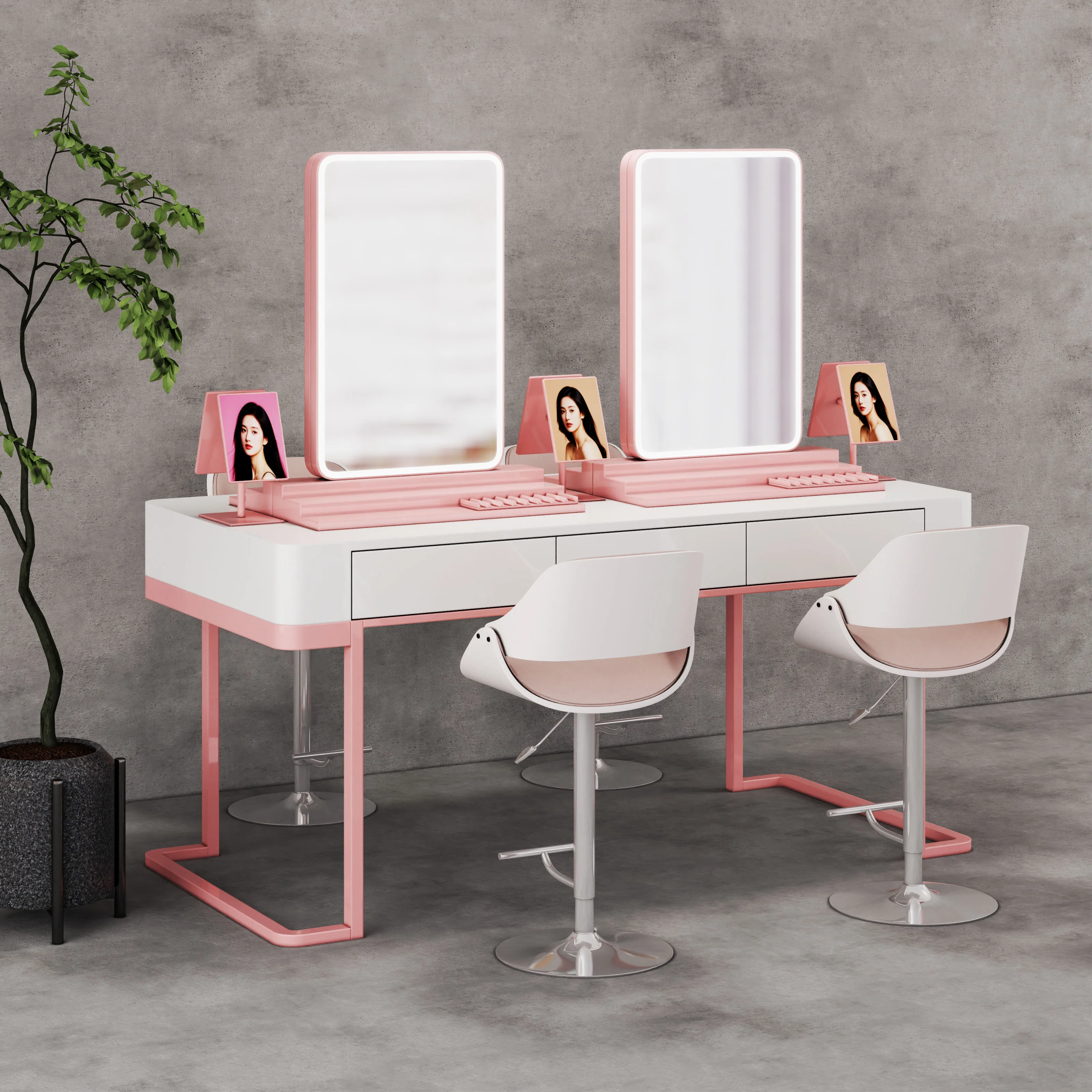 * Luxury Large Makeup Vanity Dressing Table Set with Mirror Dresser Desk From China Supplier