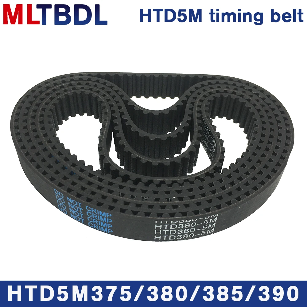 HTD 5M Timing Belt 375/380/385/390mm Length 10/15/20/25mm Width 5mm Pitch Rubber Pulley Belt Teeth 75 76 77 78 synchronous belt