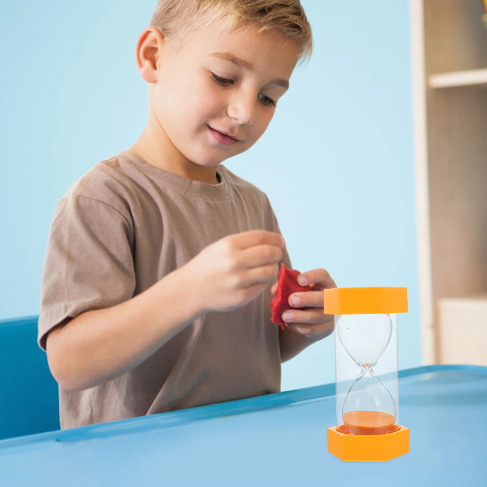 

Hexagonal Sand Timer 5 Minute Plastic Hourglass Anti-Break for Games Classroom Home Office Kitchen Decorative Sandglass
