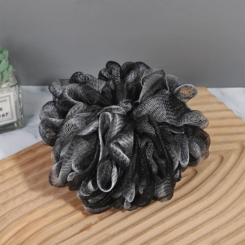 Black Bamboo Charcoal Bath Balls Bath Flower Bath Loofah Shower Pouf Scrubber 918D