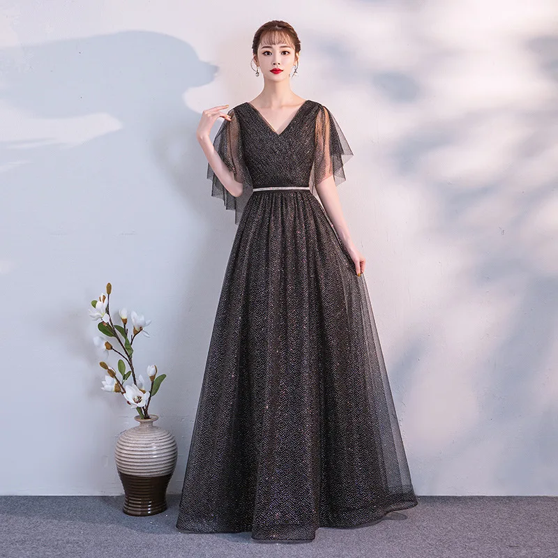 Chorus Performance Banquet Annual Party Evening Dress Women's 2024 Autumn New Bridal Wedding Clothing