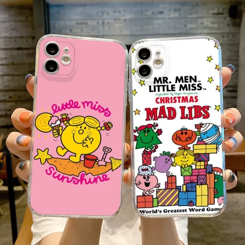 15pro Mr Men L-little Miss  Phone Case FOR IPhone 14 13 12 11 Pro 14 15 Plus 13 Pro MAX XR XS Transparent Covers