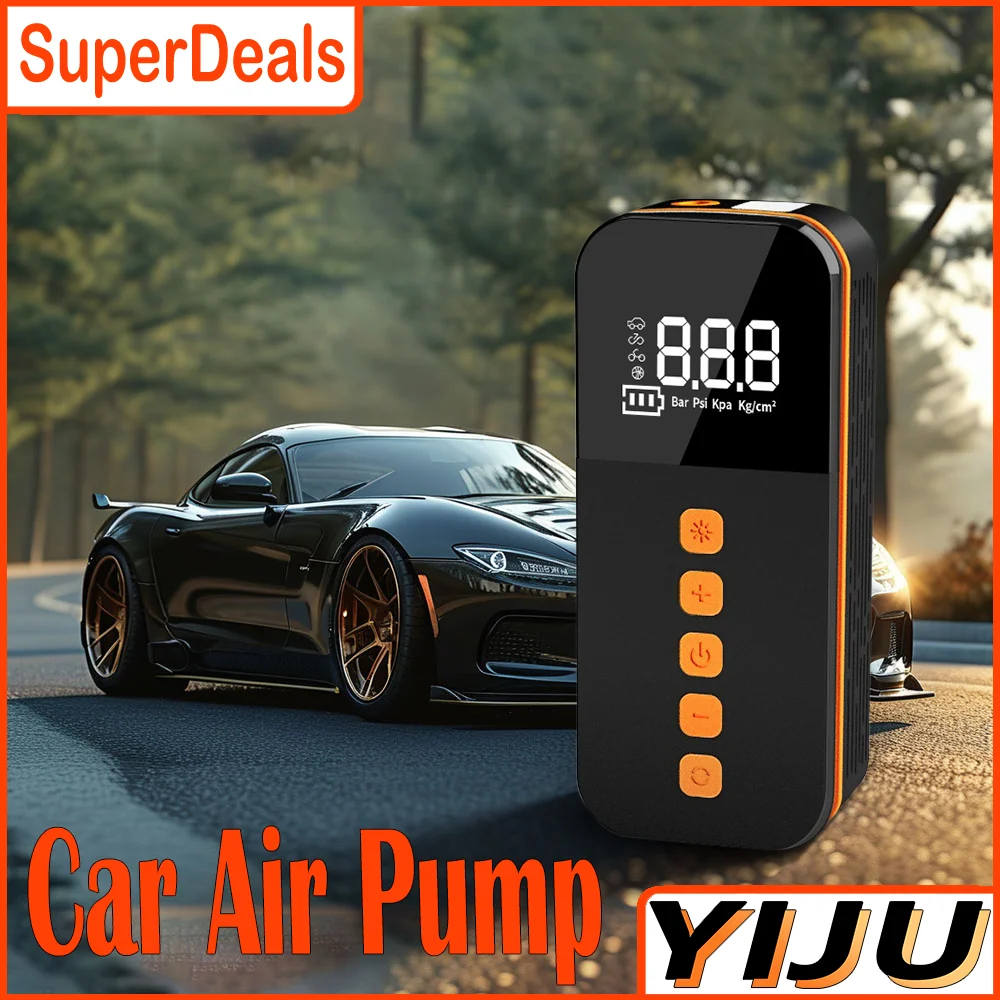 

Беспроводной воздушный насос 150psi с сенсорным экраном, портативный электрический насос для накачивания шин для автомобиля, велосипеда, мотоцикла, мини-воздушный компрессор, инжектор