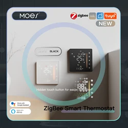 MOES Zigbee Thermostat Room Temperature Controller of Water/Electric Floor Heating Gas Boiler Humidity Tuya Work with Alex 5A16A