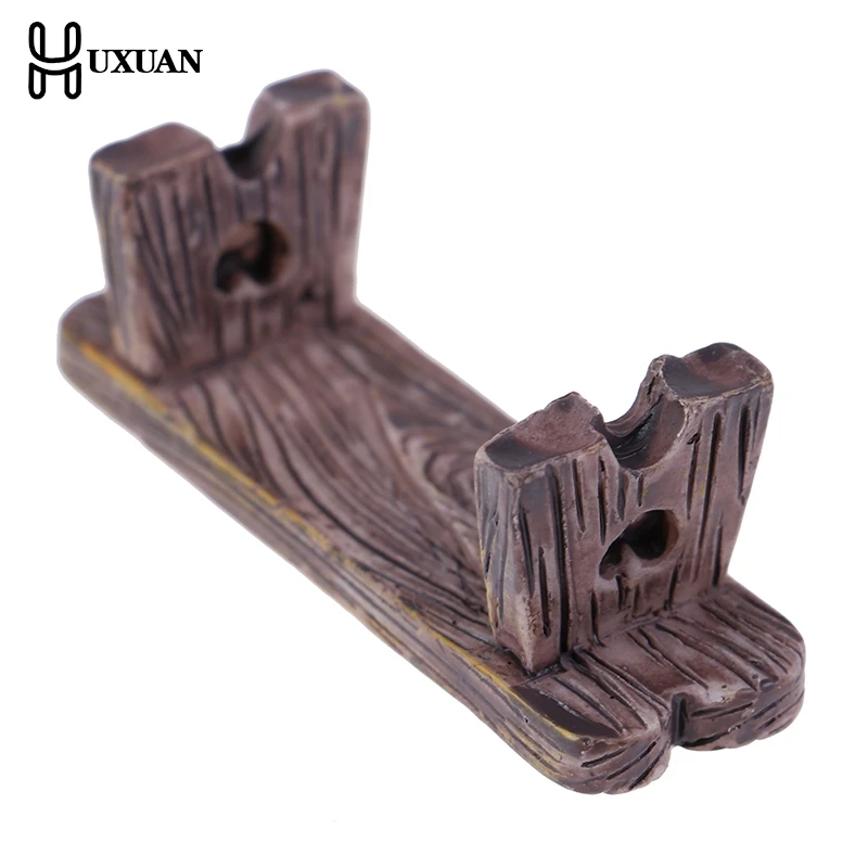 2*Mini Wooden Park Bench Chair Succulents Bonsai Ornaments Romantic Resin Love Stool Small Ornaments Fairy Garden Figurine Dolls