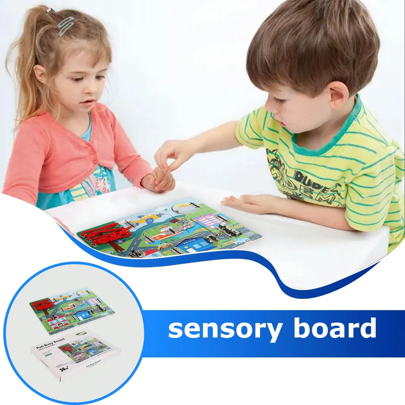 กระดานเสริมพัฒนาการประสาทสัมผัส ฝึกทักษะกล้ามเนื้อมัดเล็ก ของเล่นเสริมการเรียนรู้ ของเล่นกระดานกิจกรรมเพื่อการศึกษาสำหรับเด็กชาย เด็กหญิง วัยก่อนเรียน รูปทรงเครื่องบิน