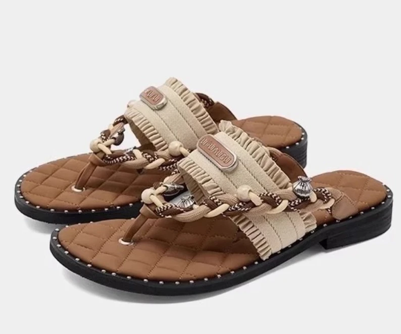 2025 صيف جديد اليدوية شبشب جلدي العصرية موضة الرجال الوجه يتخبط في الهواء الطلق تنفس مريحة الرجال والصنادل البسيطة #3