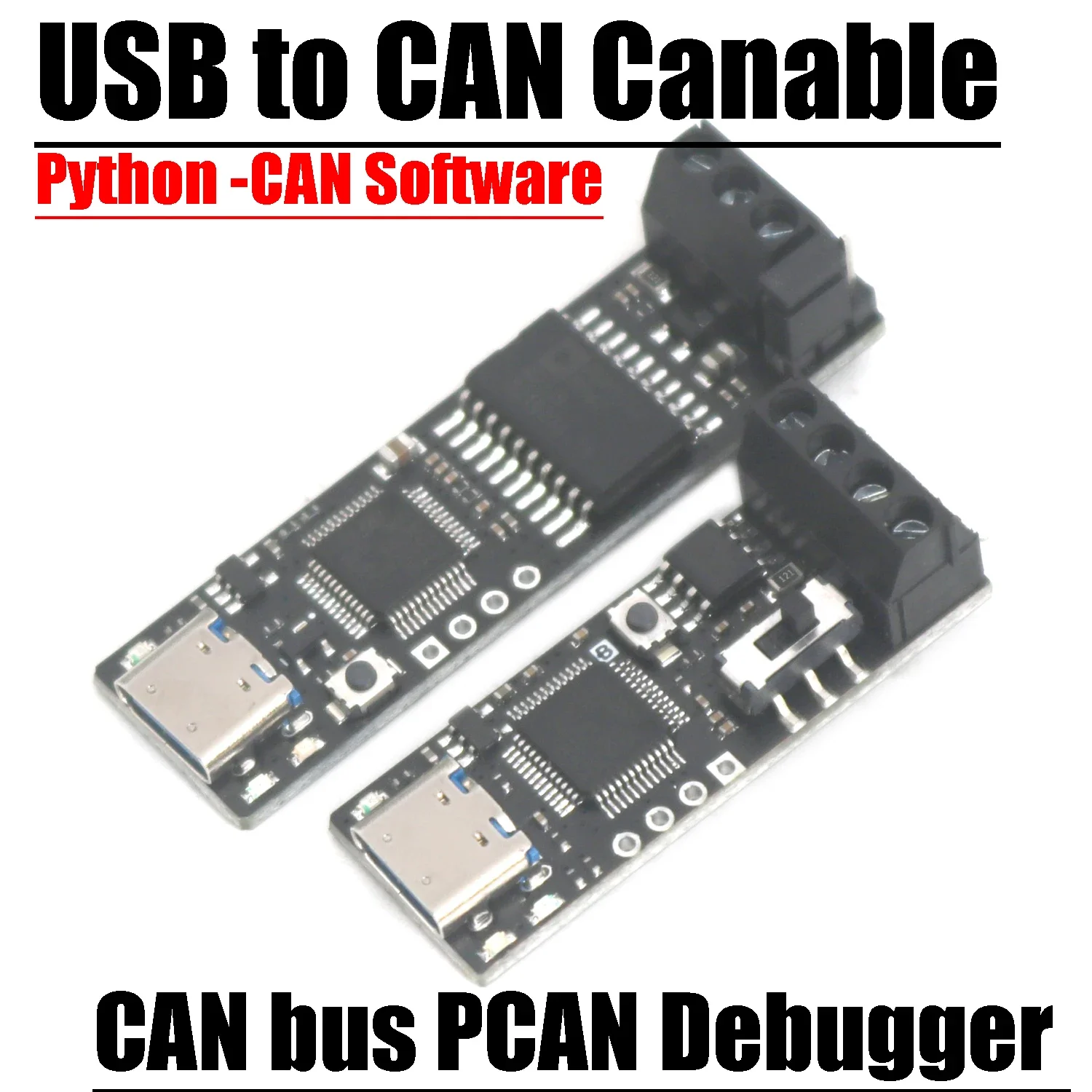 TYPE-C USB To CAN PRO CANable Conversion PCAN USBCAN Bus Debugger Adapter Analyzer Python SLCAN Candlelight Firmware Burning