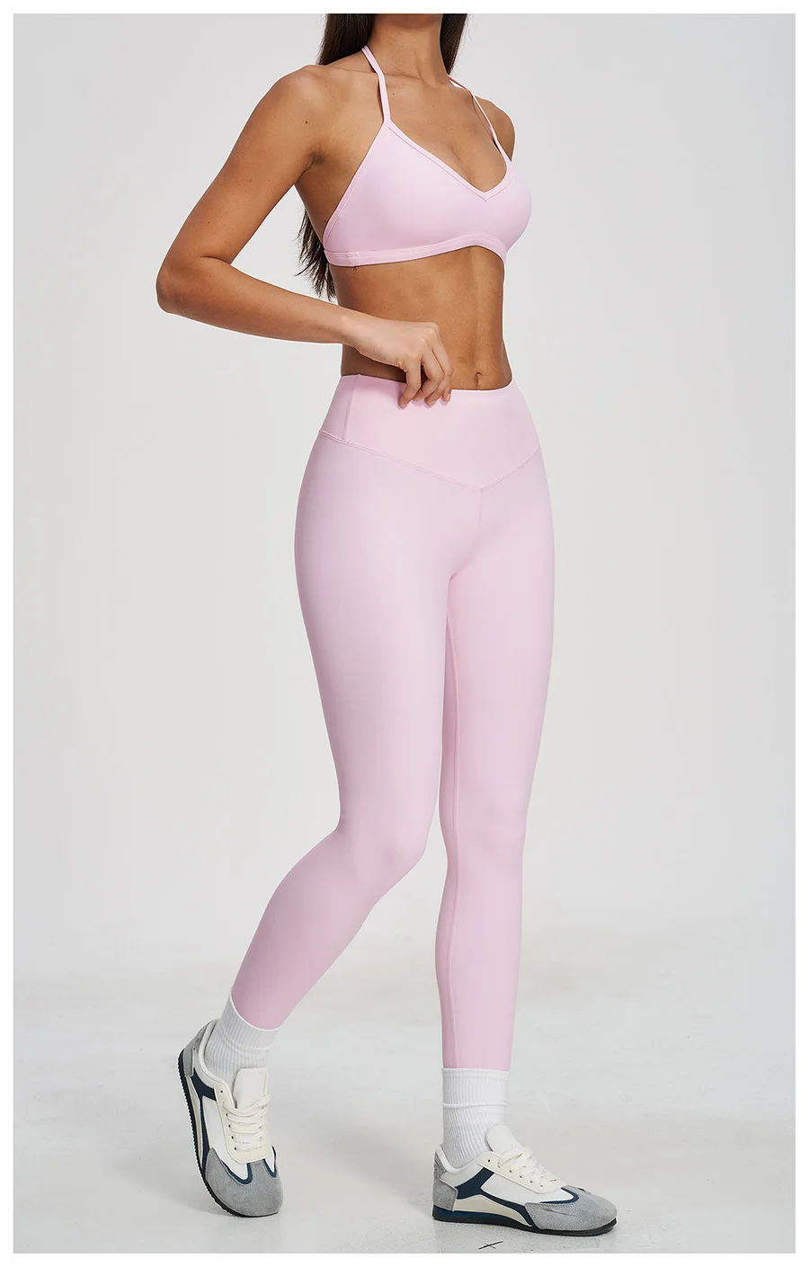 Yoga-Set 2-teilig Damen Fitness Sportbekleidung Naked Feel Sport-BH Gym Laufhose Po-Formende Leggings Workout-Outfit Activewear – Detail 14
