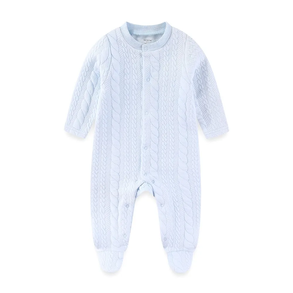 

Unisex 100% Cotton Baby Girl Clothes Winter Knitting Newborn Baby Boy Clothes 3-24M Thickening Solid Color Baby Romper