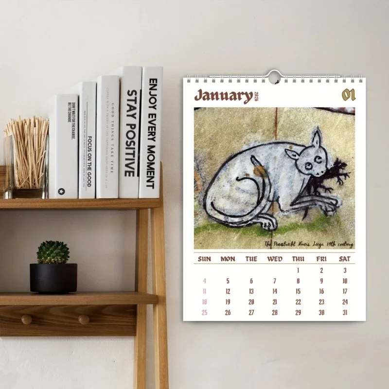 

Tear Resistant Paper Clear Date Calendar 2026 Monthly Wall Decorations Calendar Wall Hanging Design Artistic Calendar 896C