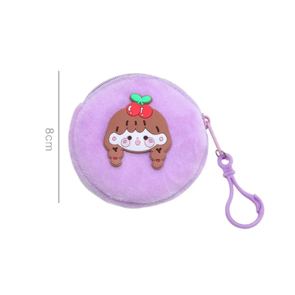 Cartoon Plush Coin Purse Girls Children Small Wallet Kid Zipper Change Money Bag Mini Headphone Key Bag Keychain Pendant Pouch