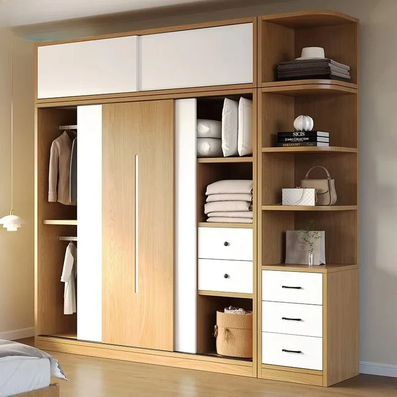 New Fashion Durable Wooden Closet with Display Area Wholesale Price Custom Home Luxurious Fitted Wardrobe Furniture for Clothes