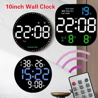 10inch Digital Electronic Clock with Calendar Large Display Wall Hanging Clock Home Deco LED Clock Smart Dazzling Color Watch