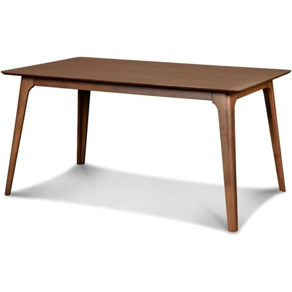 New Classic Furniture Mid-Century Modern Oscar Dining Table, 60-Inch, Walnut