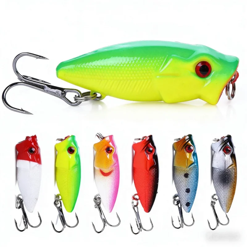 6PCS Micro-Object Surface Fishing Lure 3.5CM 2.7GM Hard Bait with Water-Wave Action Noise-Making Freshwater Bass Lure New Mode