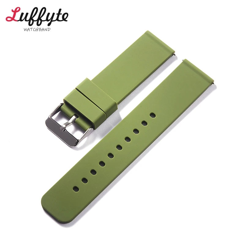 Silicone Rubber Strap for Watch Accessories, Quick Release Bracelets, Belts, Band, Rubber, 12mm, 14mm, 16mm, 18mm, 20mm, 22mm, 24mm