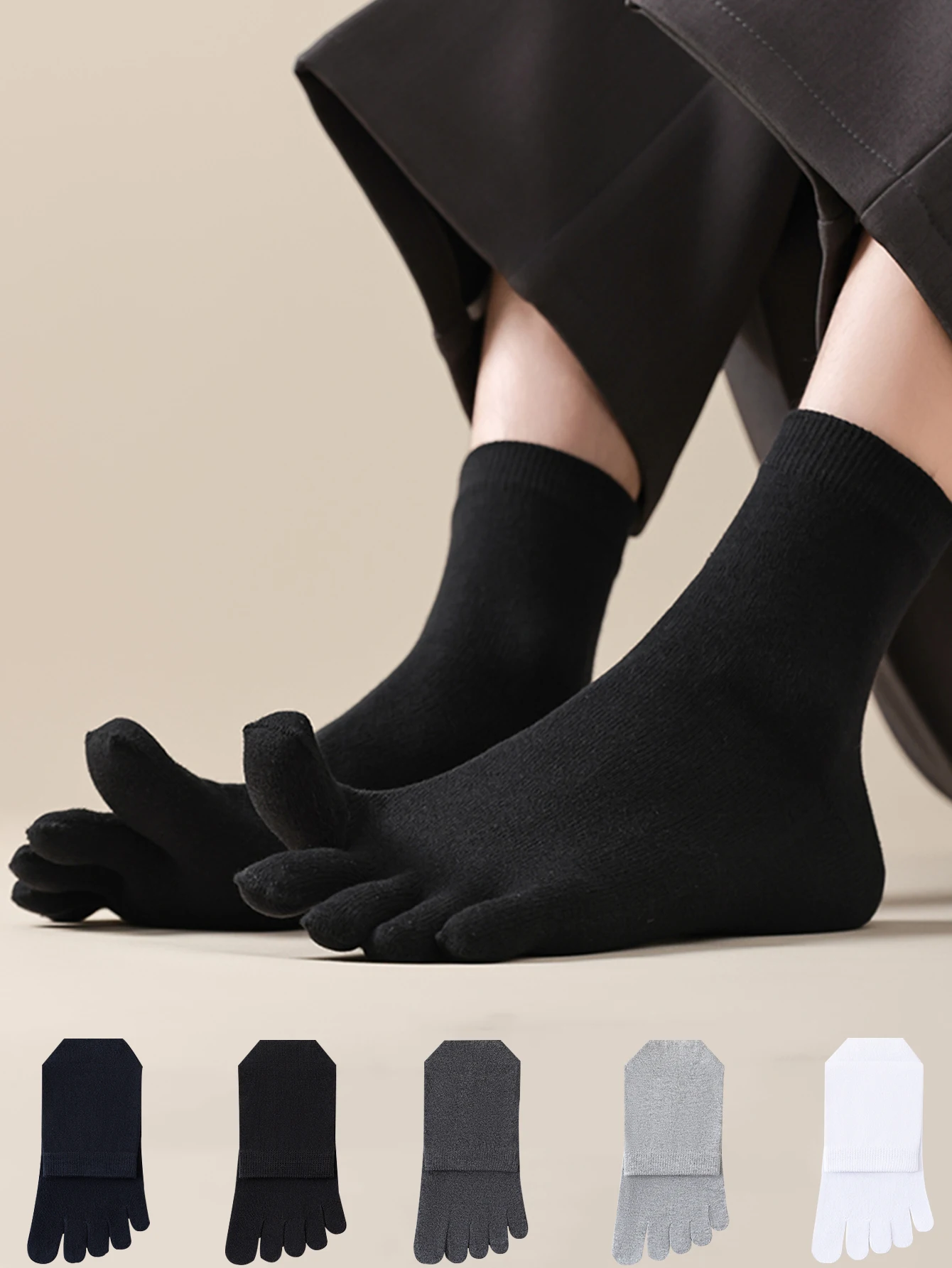

Женские носки, однотонные носки с пятью пальцами, впитывающие пот дышащие носки в стиле Харадзюку, спортивные носки для фитнеса и бега