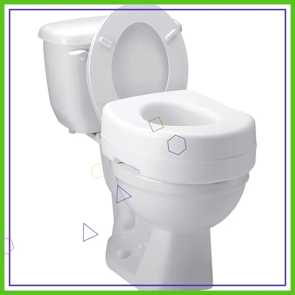 

Подъемное сиденье для унитаза 5,5 дюймов для пожилых людей, нескользящее, выдерживает до 136 кг, повышенный комфорт