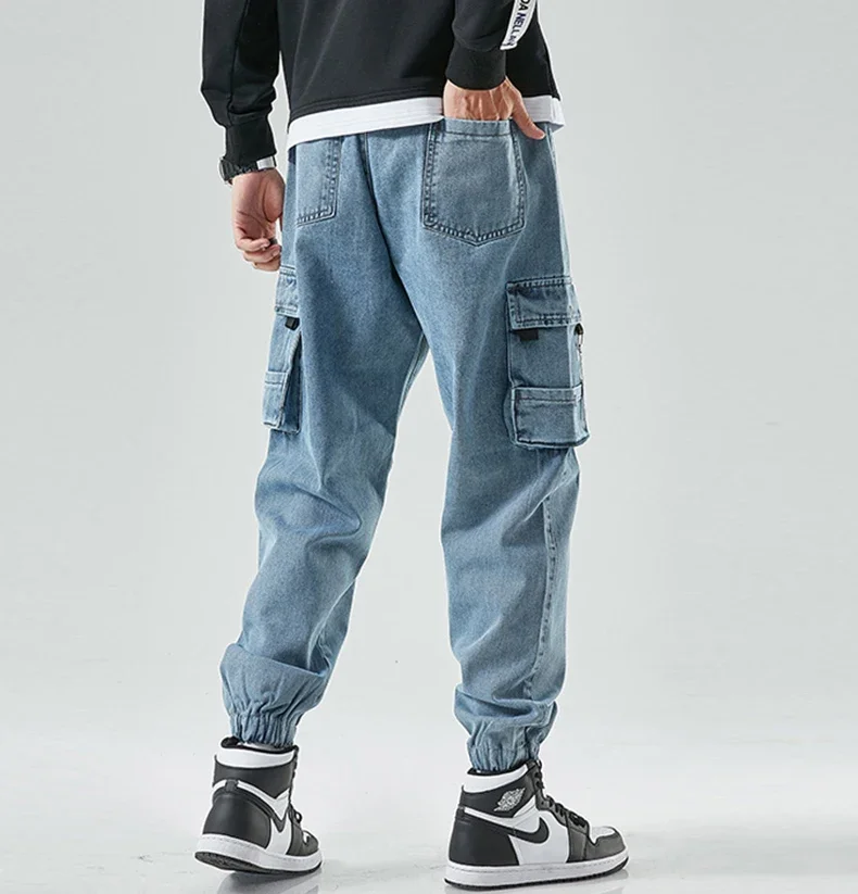 

CHAIFENKO New Hip Hop Cargo Jeans Pants Men Fashion Casual Harem Joggers Trousers Men Streetwear Denim Jeans Men Plus Size M-8XL