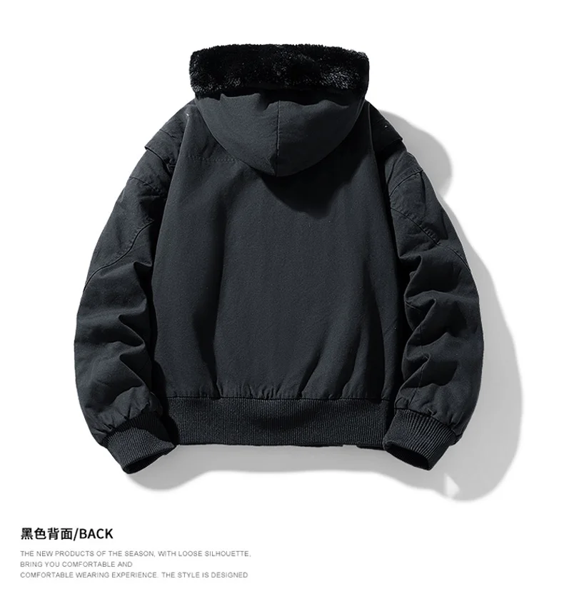 Winter Men Thickened Cotton Jacket Fleece Windproof Warm Coat Outdoor Sports Parka Military Windproof Hooded Jackets 18598