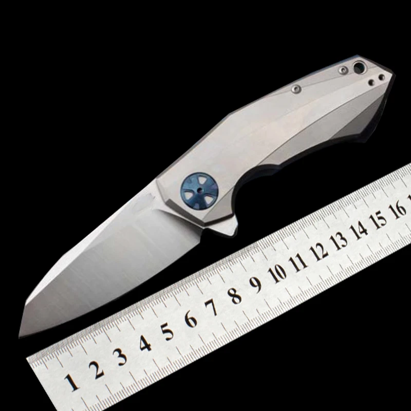 ZT0456 Folding Pocket Camping Outdoor Knife D2 Blade Titanium Alloy Handle Survival Tactical Hunting knives CNC Tool