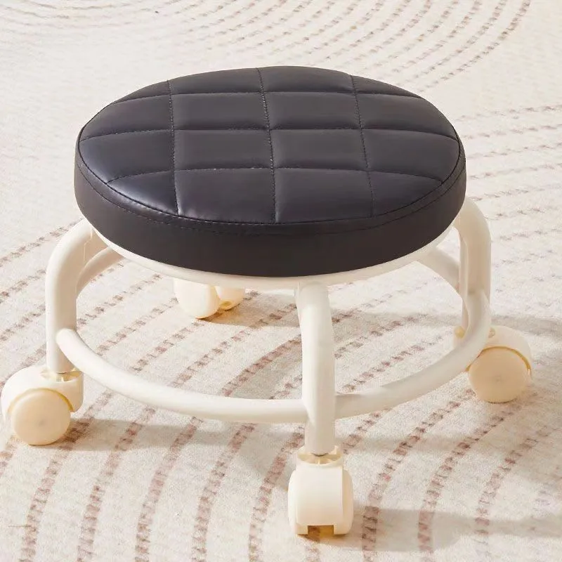 Pulley, Low Stool, Universal Wheel, Small Stool, Seat with Wheels, CHILDREN'S Multi-functional Shoe Changing Stool, round Stool