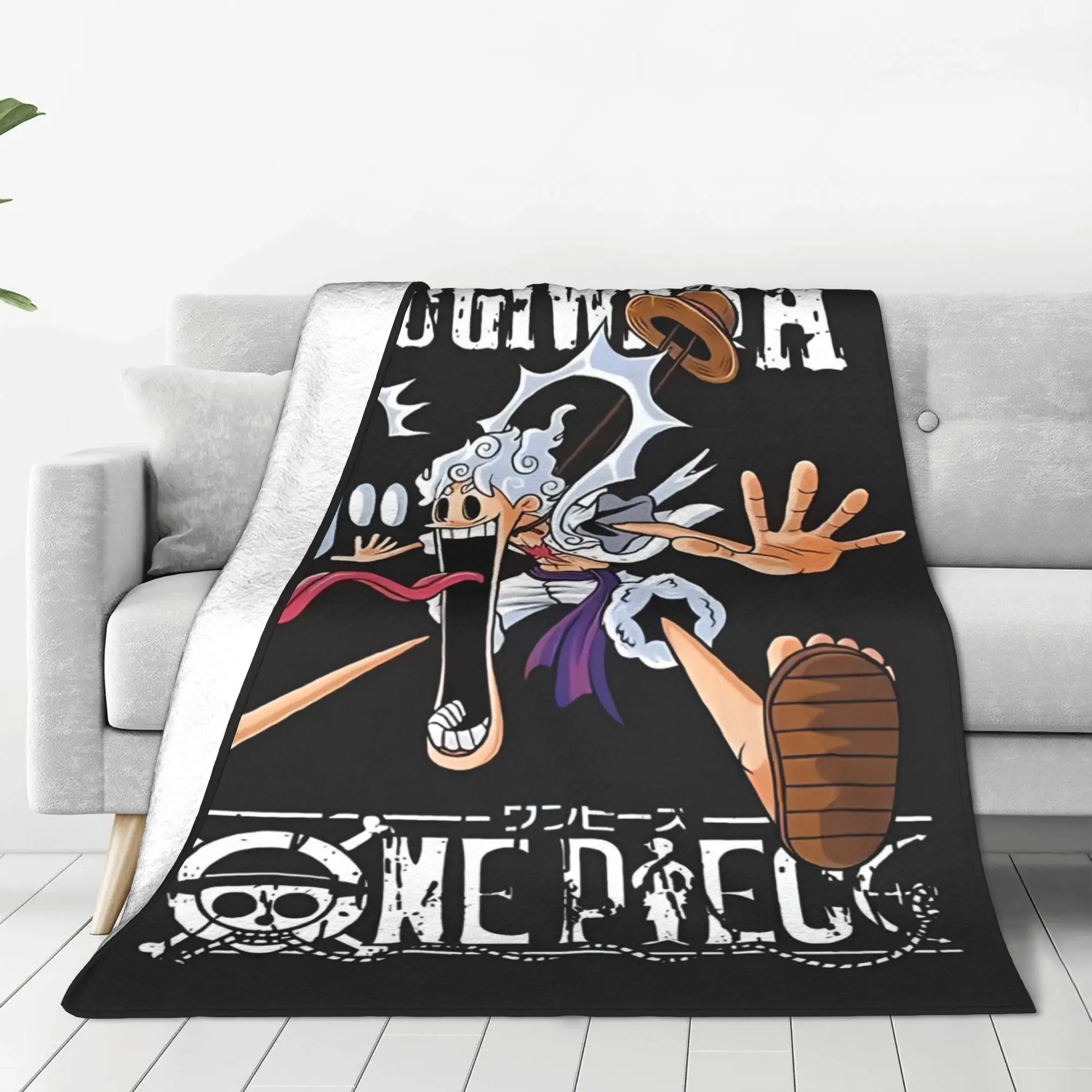 1PC home Cutecore Room Decor Luffy Gear 5 Joy One Piece 8 Blanket Throw Blanket  Novelty Warm Blanket All Season