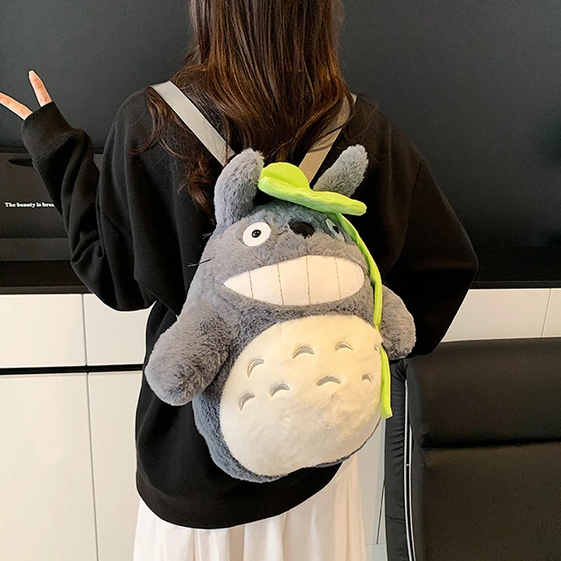 35cm My Neighbor Totoro Plush Toys Knapsack Haunter Plushie Anime Backpack Chinchilla Animal Birthday Gift for Children Xmas Bag - view 5