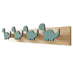 Sponge Coat Hook Dinosaur Child Decor Entryway Rack Key Holder for Wall Wooden Clothes