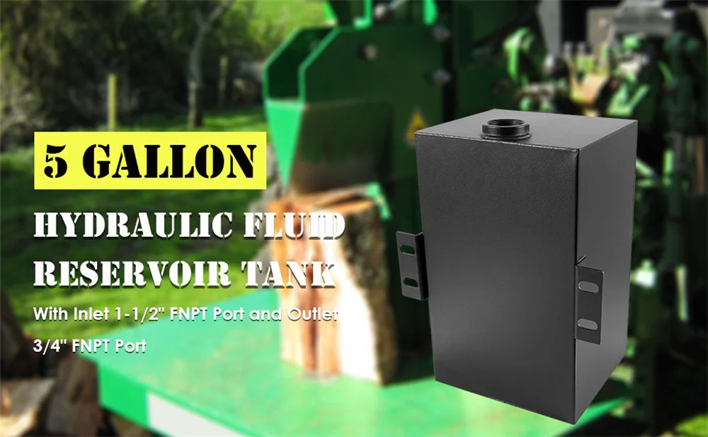 5 Gallonen 14 Gauge Stahl Hydraulik flüssigkeits behälter mit Einlass 1-1/2 "fnpt Port Auslass 1/2" fnpt Port integraler Montage fuß – Detail 3